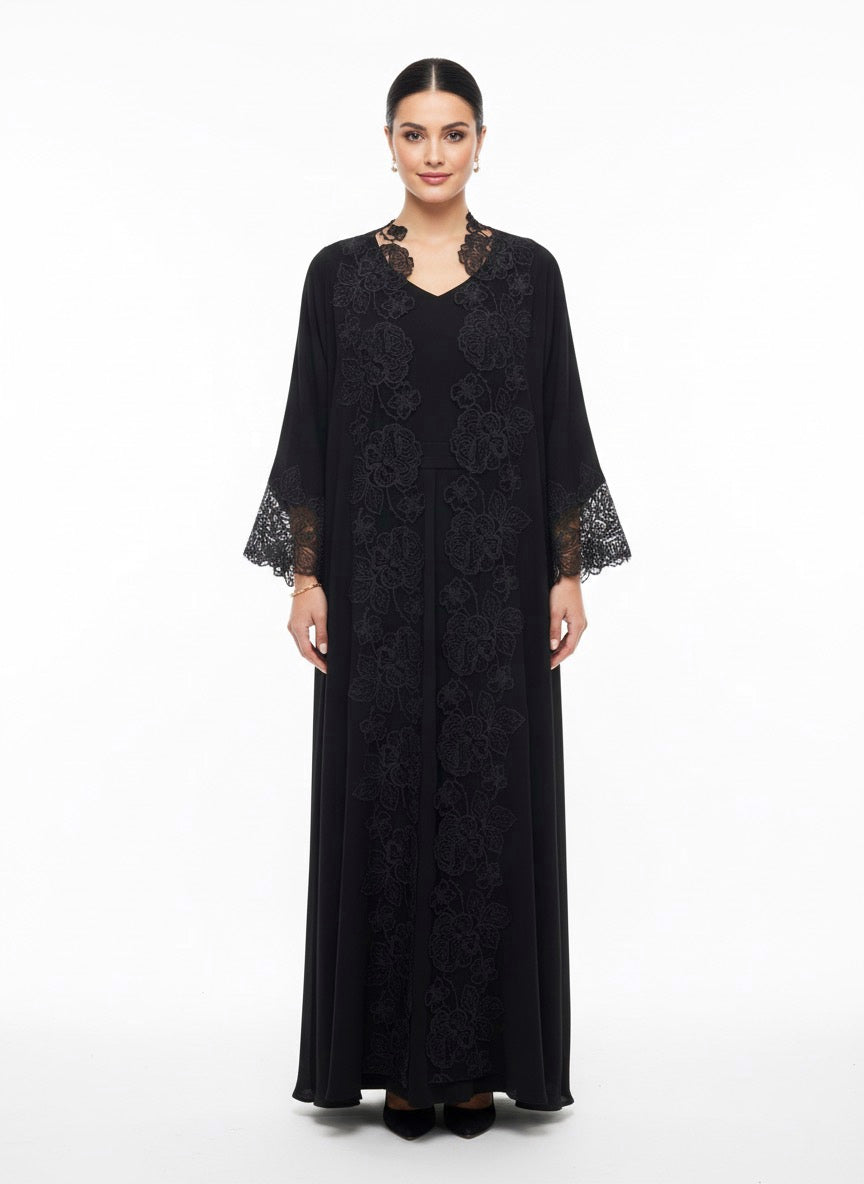 Floral Lace Abaya