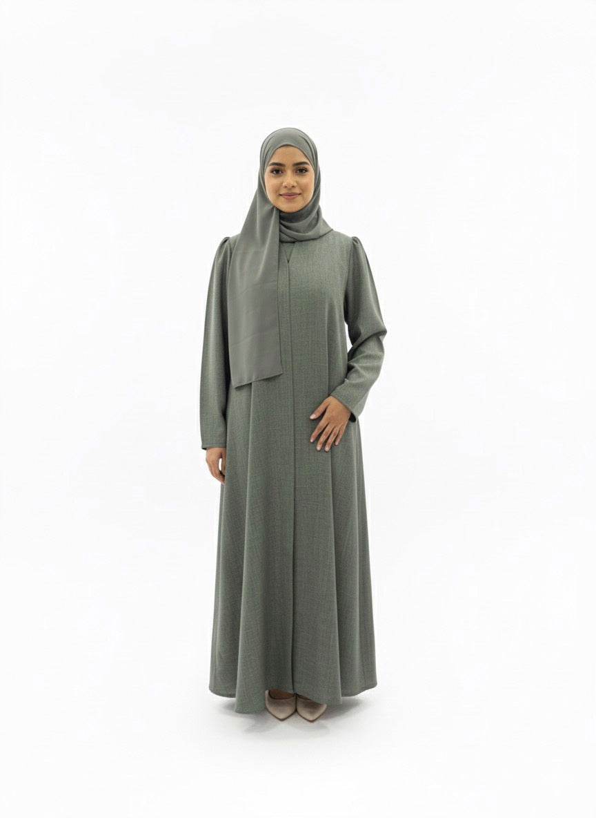 Crown linen abaya